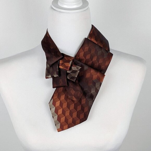 Ogsplosh Brown And Copper Ascot Scarf - Contemporary Scarf - NEW - Picture 6 of 8